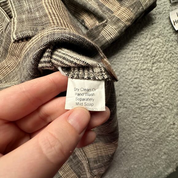 Yasuko Kurisaka Striped Brown Gray Pocket Button Sweater Coat Jacket Women Large - Picture 7 of 12